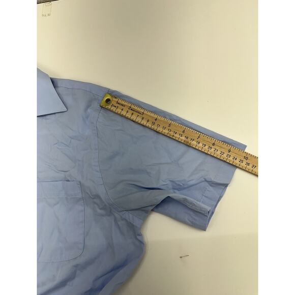 Architect Mens Shirt Size Medium 15-15 1/2 Blue Short Sleeve Button Up Collared - Picture 11 of 13